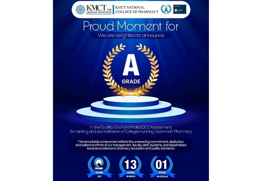 KMCT National College of Pharmacy Becomes First in Kerala to Receive QCI A Grade